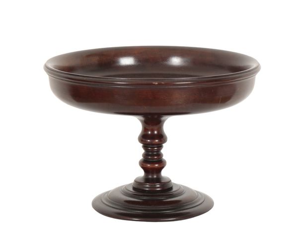 A VICTORIAN MAHOGANY PEDESTAL FRUIT BOWL OR TAZZA