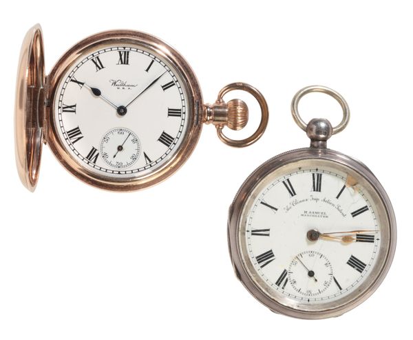 WALTHAM: A GENTLEMAN'S GOLD-PLATED FULL HUNTER POCKET WATCH