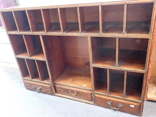A SET OF 19th CENTURY STAINED PINE PIGEON HOLES