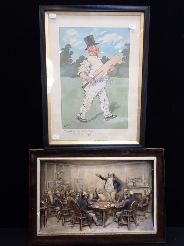 'DUMKINS' ('THE PICKWICK PAPERS'), IN CRICKETING ATTIRE