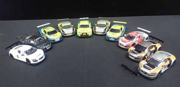 TEN UNBOXED SCALEXTRIC 'AUDI' RACING CARS