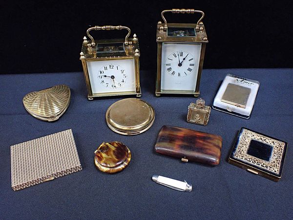 TWO BRASS CARRIAGE CLOCKS