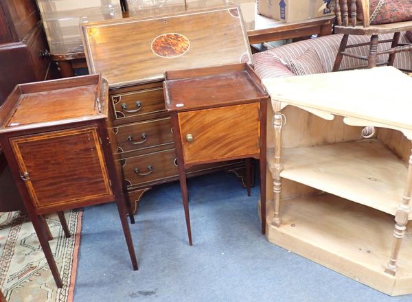 TWO MAHOGANY BEDSIDE CUPBOARDS