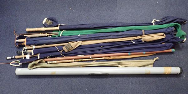 A QUANTITY OF FISHING RODS