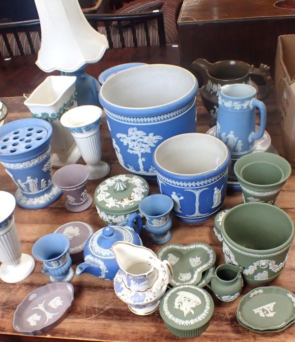 A COLLECTION OF WEDGWOOD JASPER WARE