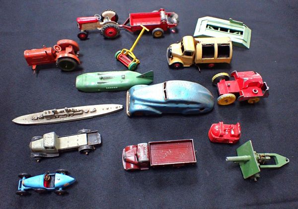 A TINPLATE TOY CAR; 'EC01 MADE IN ENGLAND'