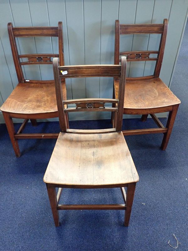 THREE EARLY 19th CENTURY EAST ANGLIAN DINING CHAIRS