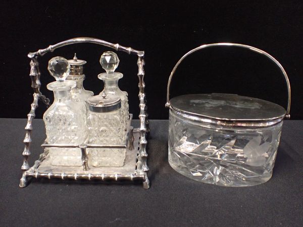 A SILVER PLATED CONDIMENT SET