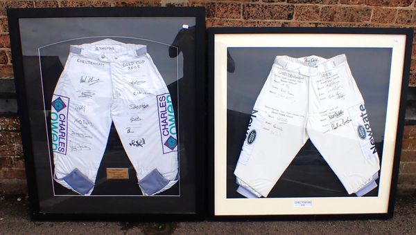 CHELTENHAM GOLD CUP 2008: TWO PAIRS OF SIGNED JOCKEY PANTS