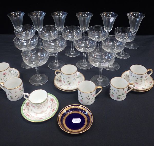 ELEVEN CHAMPANGE COUPES WITH SLICE-CUT STEMS