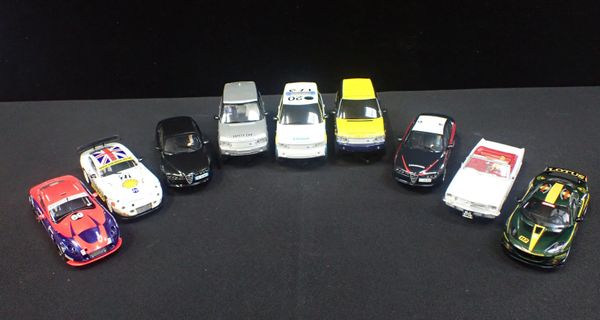 NINE UNBOXED SCALEXTRIC CARS