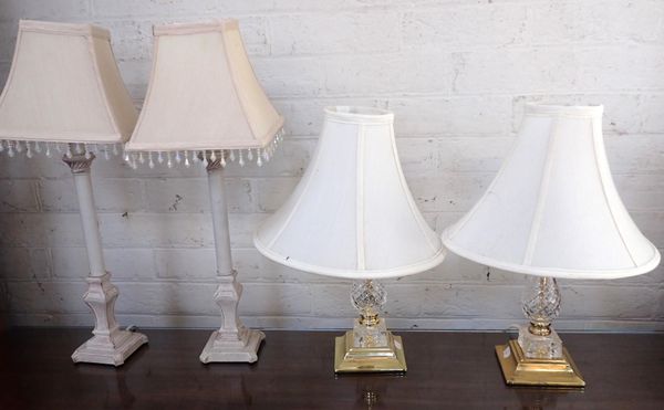TWO PAIRS OF MODERN TABLE LAMPS