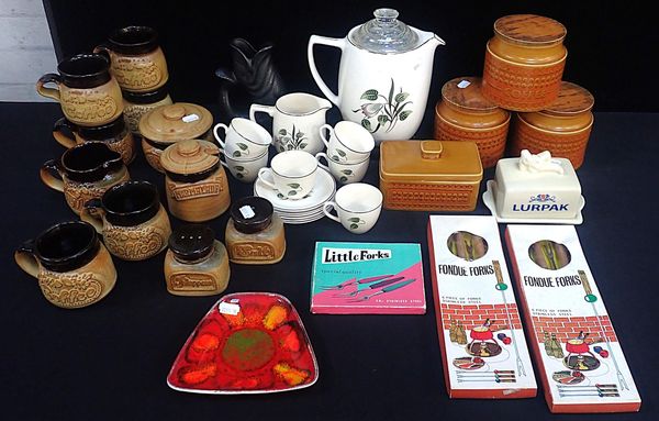 THREE HORNSEA 'SAFFRON' CANISTERS