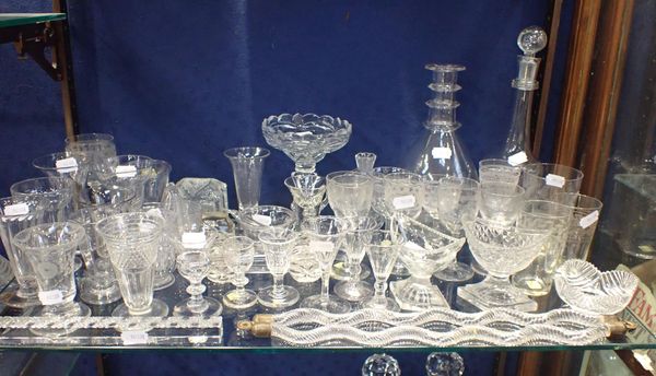 A COLLECTION OF EARLY 19th CENTURY AND LATER GLASSWARE