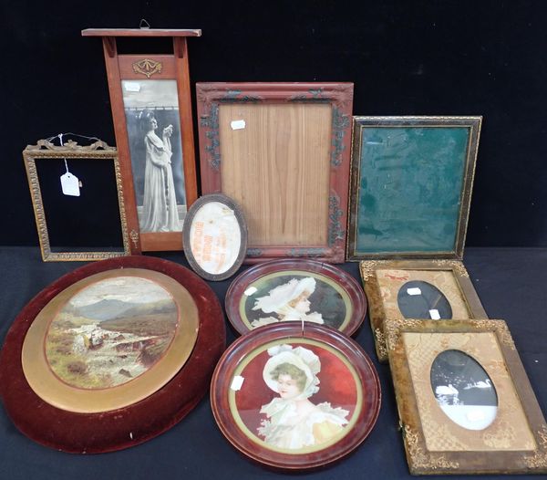 A JAPANESE CINNEBAR LACQUER STYLE PICTURE FRAME