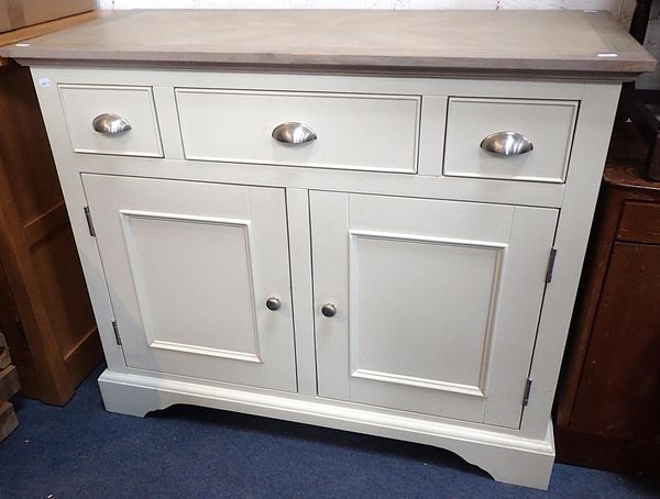 A MODERN WHITE-PAINTED SIDEBOARD