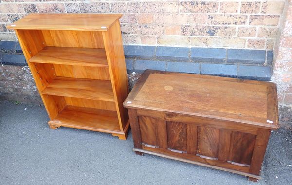 A SMALL MAHOGANY AND OAK CHEST