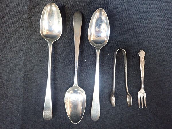 THREE 18th CENTURY DESSERT SPOONS