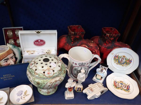 A WWI CRESTED WARE TANK 'CREME-DE-MENTHE', AND OTHER ITEMS
