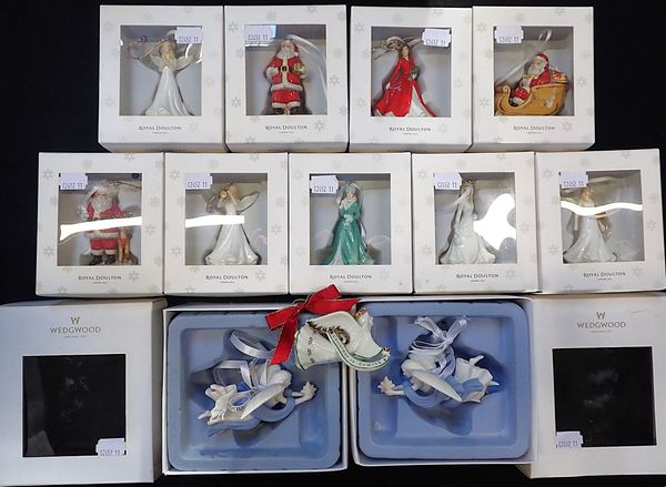 ROYAL DOULTON: NINE CHRISTMAS ORNAMENTS
