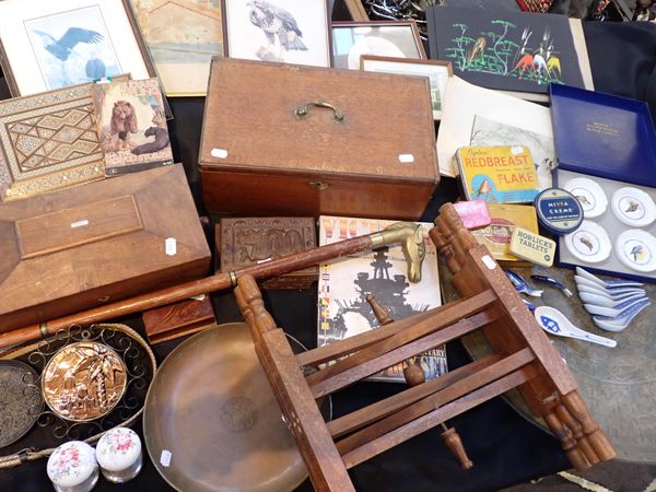 A 19th CENTURY OAK AND CROSSBANDED BOX