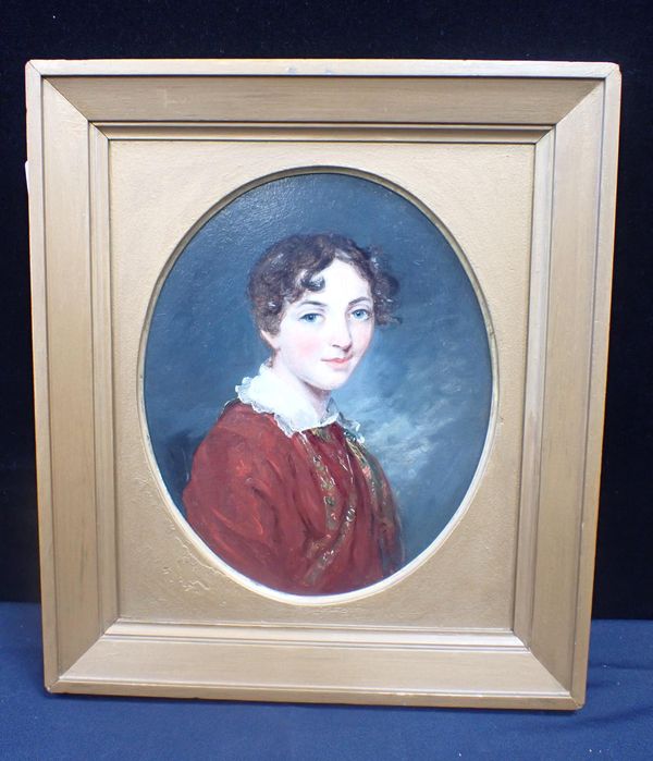 19th CENTURY OIL PORTRAIT OF A YOUNG LADY