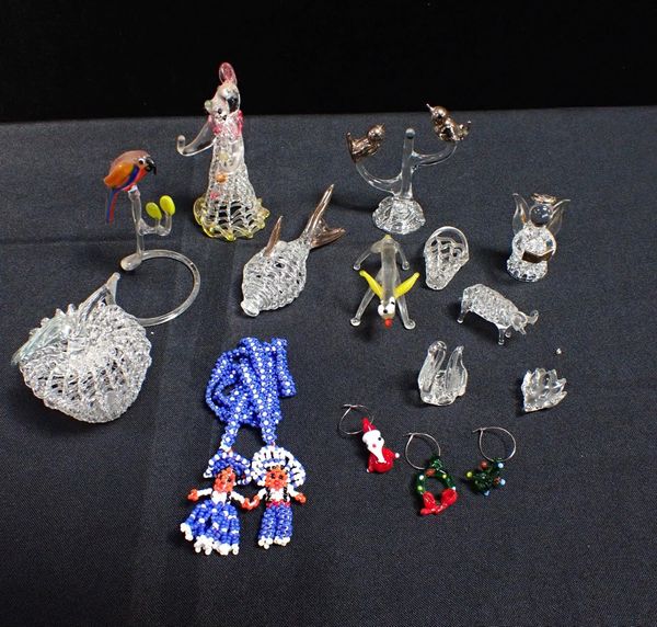 A COLLECTION OF BLOWN GLASS ORNAMENTS