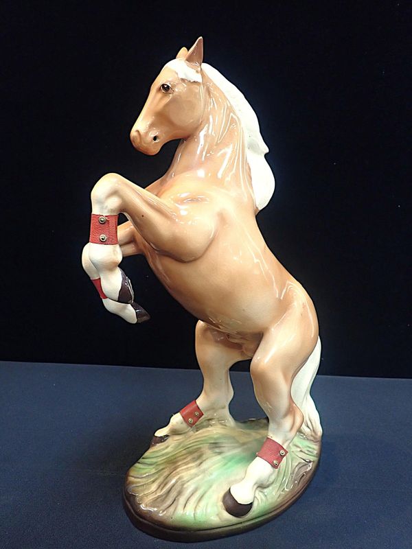 AN UNUSUAL MELBA WARE FIGURE OF A REARING HORSE