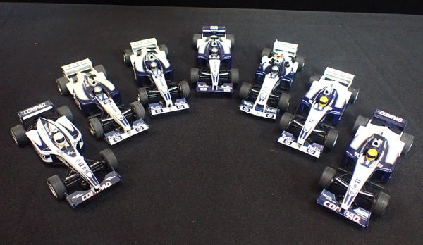 SEVEN UNBOXED SCALEXTRIC 'WILLIAMS' F1 CARS