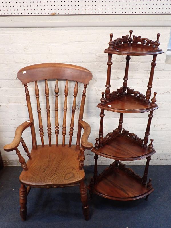 A VICTORIAN SPINDLE-BACK WINDSOR ARMCHAIR