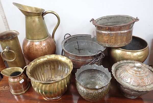 A QUANTITY OF BRASS AND COPPER WARE