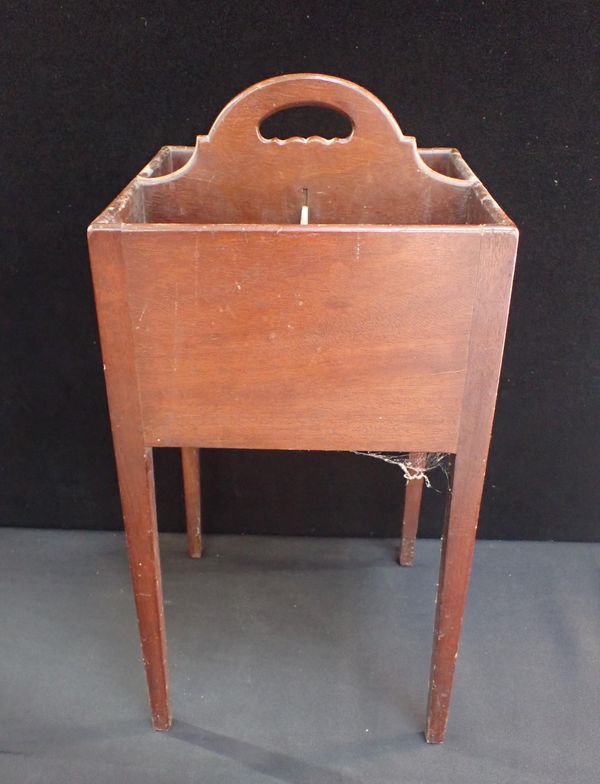 A 19th CENTURY MAHOGANY FOUR BOTTLE CRUET