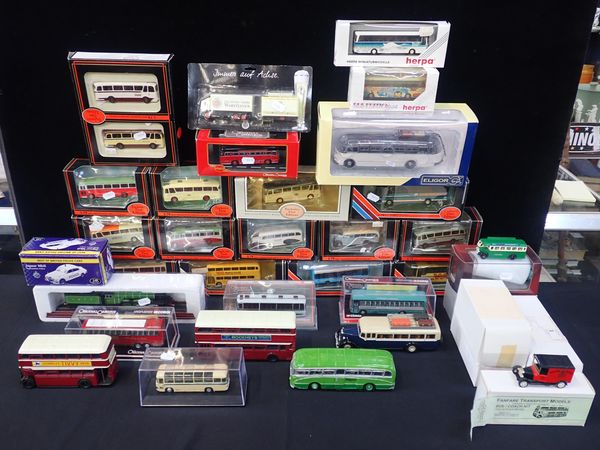 A COLLECTION OF DIE CAST BUSES AND COACHES