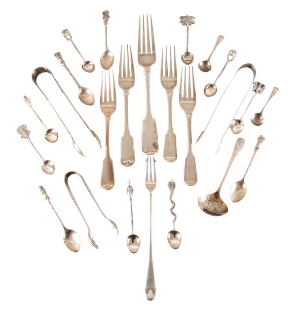 A QUANTITY OF VICTORIAN AND EARLIER SILVER FLATWARE