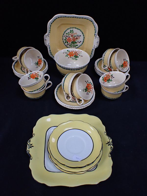 AN ADAMS 'TITIAN' WARE PART TEA SET