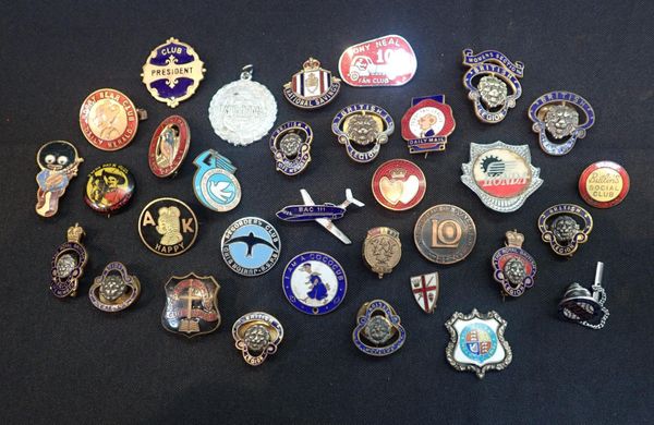 A COLLECTION OF ENAMEL BADGES
