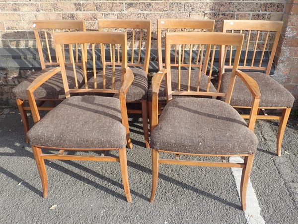 A SET OF SIX MID-CENTURY MODERN TEAK DINING CHAIRS