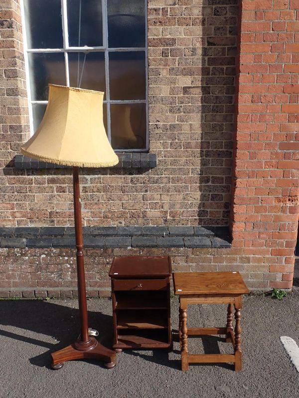 A  MAHOGANY STANDARD LAMP