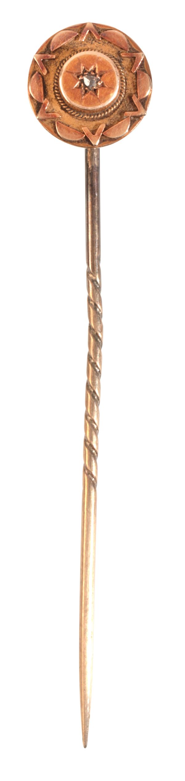 AN ETRUSCAN REVIVAL DIAMOND STICK PIN