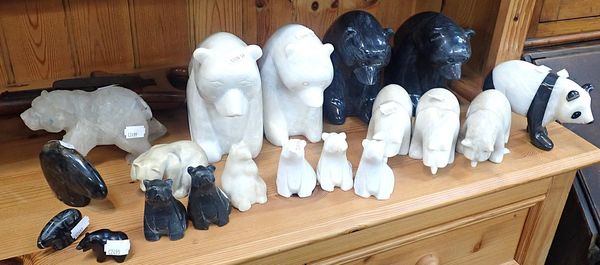 A GROUP OF STONE BEARS
