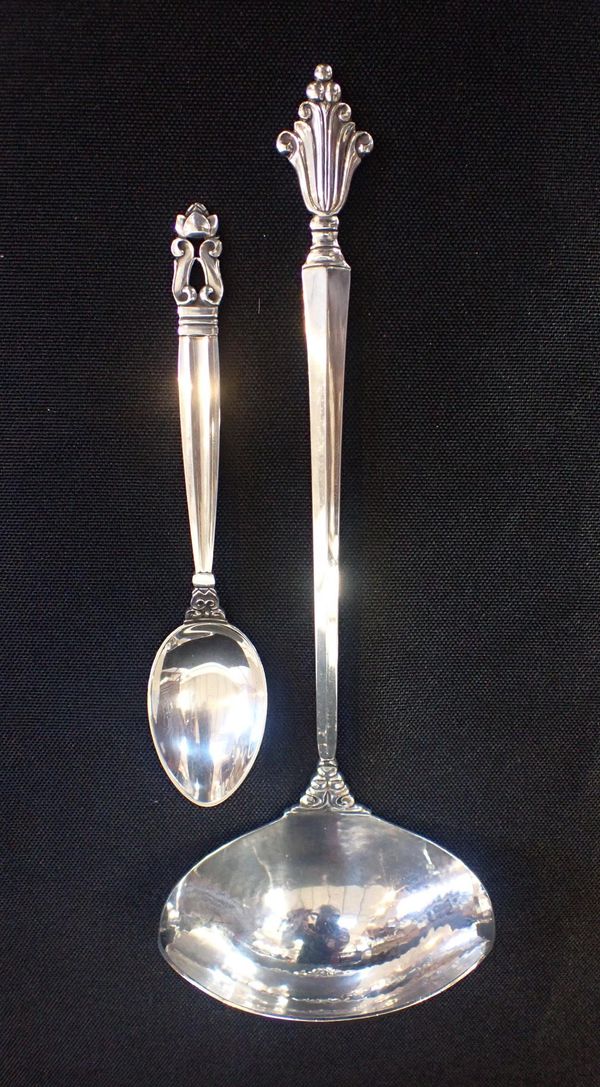 GEORG JENSEN: A SILVER SAUCE LADLE, ACANTHUS PATTERN