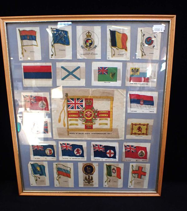 FRAMED GROUP OF SILK CIGARETTE CARDS