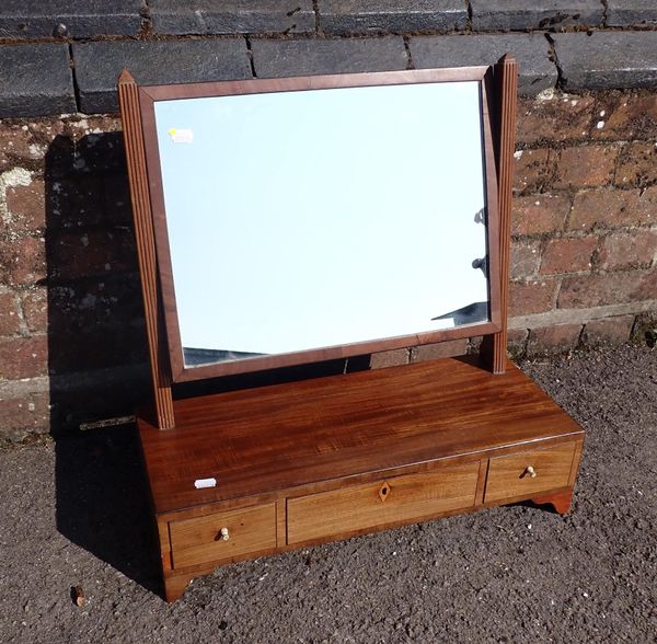 A 19th CENTURY MAHOGANY TOILET MIRROR