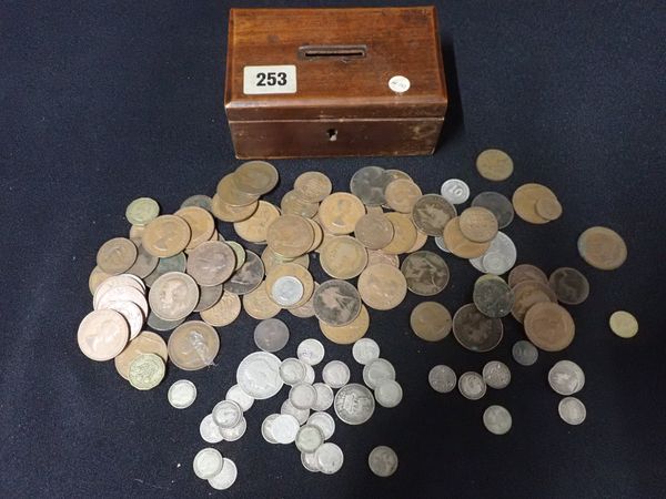 A QUANTITY OF SILVER THREEPENCES AND OTHER COINS