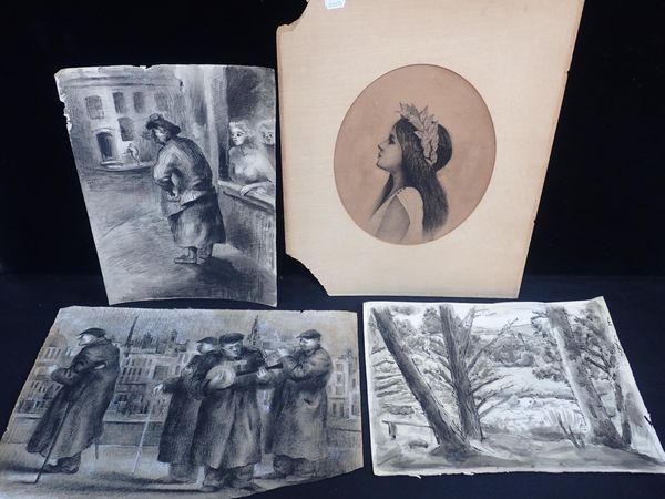 P. BLAYNEY: AN UNFRAMED CHALK DRAWING