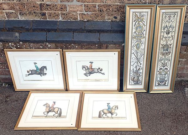 FOUR FRENCH HORSEMANSHIP ENGRAVINGS