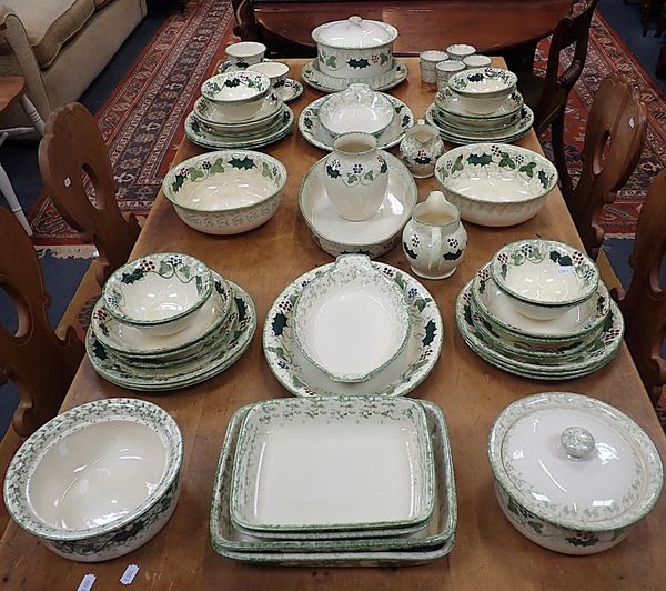 A POOLE POTTERY 'WINTER VINE' SPONGEWARE CHRISTMAS DINNER SERVICE