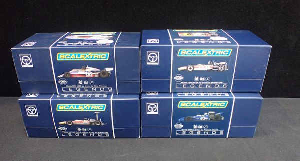 FOUR SCALEXTRIC 'LEGENDS' CARS