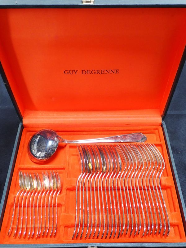 A CASED SET OF GUY DEGRENNE FLATWARE