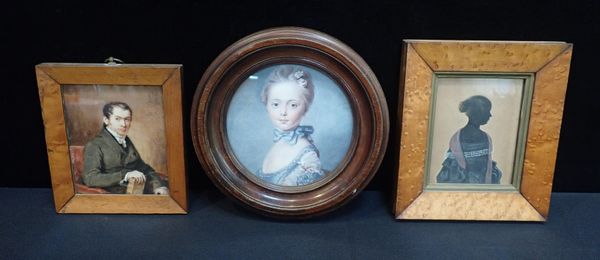 SILHOUETTE OF A LADY IN MAPLE FRAME